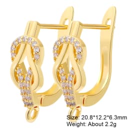 Juya DIY Fine Jewelry Material Supplies Handmade Earwire Gold/Silver Color Earring Hooks Accessories For Luxury Earrings Making