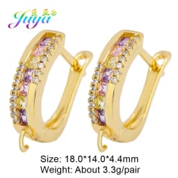 Juya DIY Fine Jewelry Material Supplies Handmade Earwire Gold/Silver Color Earring Hooks Accessories For Luxury Earrings Making