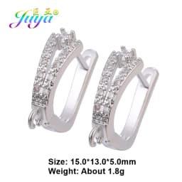Juya DIY Fine Jewelry Material Supplies Handmade Earwire Gold/Silver Color Earring Hooks Accessories For Luxury Earrings Making