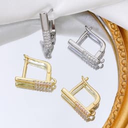 Juya DIY Fine Jewelry Material Supplies Handmade Earwire Gold/Silver Color Earring Hooks Accessories For Luxury Earrings Making