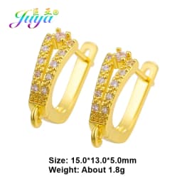 Juya DIY Fine Jewelry Material Supplies Handmade Earwire Gold/Silver Color Earring Hooks Accessories For Luxury Earrings Making