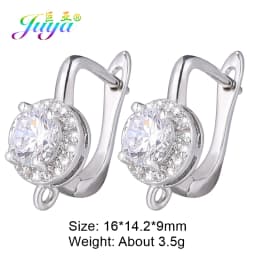 Juya DIY Fine Jewelry Material Supplies Handmade Earwire Gold/Silver Color Earring Hooks Accessories For Luxury Earrings Making