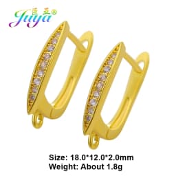 Juya DIY Fine Jewelry Material Supplies Handmade Earwire Gold/Silver Color Earring Hooks Accessories For Luxury Earrings Making