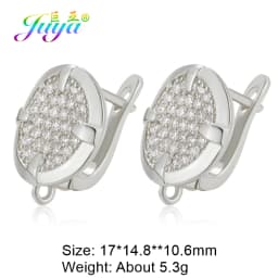Juya DIY Fine Jewelry Material Supplies Handmade Earwire Gold/Silver Color Earring Hooks Accessories For Luxury Earrings Making