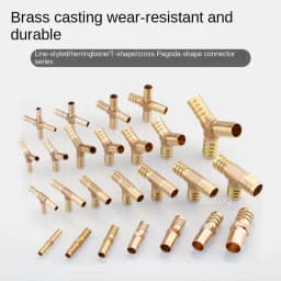 Tee T Type 3 Three Way Brass Pipe Fitting Connector Adapter 4mm 5mm 6mm 8mm 10mm 12mm 16mm 19mm Hose Barb