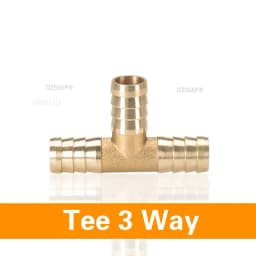Tee T Type 3 Three Way Brass Pipe Fitting Connector Adapter 4mm 5mm 6mm 8mm 10mm 12mm 16mm 19mm Hose Barb
