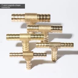 Tee T Type 3 Three Way Brass Pipe Fitting Connector Adapter 4mm 5mm 6mm 8mm 10mm 12mm 16mm 19mm Hose Barb