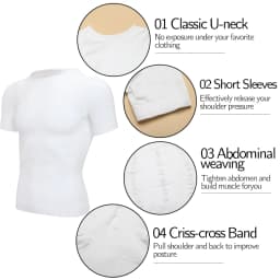 1/2 PCS Men Body Shaper T-Shirt Slimming Shapewear Corrective Posture Belly Control Compression Man Modeling Underwear Corset