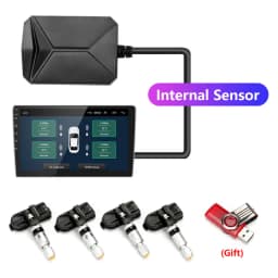 Srnubi Android TPMS for Car Radio DVD Player Tire Pressure Alarm Monitoring System Spare Tyre Internal External Sensor USB TMPS