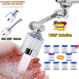 360/1080° Swivel Faucet Water Filter Remove Chlorine Heavy Metals Filtered Showers Head Soft Hard Water Bath Filtration Purifier
