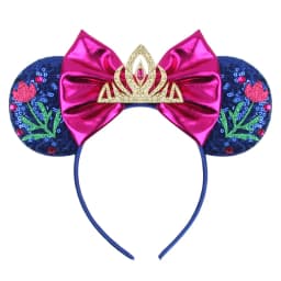 New Chic Mickey Mouse Ears Headband Big Beautiful Bow Sequins Hairband Women Birthday Gift Girls Kids Party Hair Accessorie