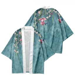 Japanese traditional clothing cherry blossom kimono Fashionable printed haori for men women Asian clothing role-playing cardigan