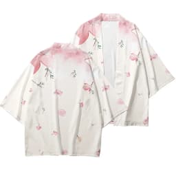 Japanese traditional clothing cherry blossom kimono Fashionable printed haori for men women Asian clothing role-playing cardigan