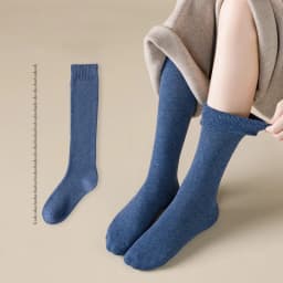 5 Pairs Of Winter Women's Warm Socks Solid Color Breathable And Thickened Knee Length Socks Harajuku Casual Cotton Socks