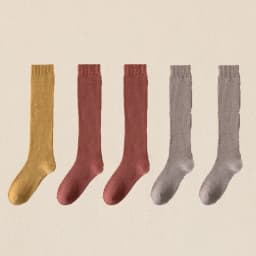 5 Pairs Of Winter Women's Warm Socks Solid Color Breathable And Thickened Knee Length Socks Harajuku Casual Cotton Socks
