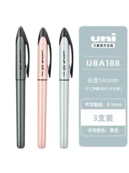 UNI Uni-ball UBA188 Air Roller Ball Pen, 0.5/0.7mm Resin Nib Calligraphy Brush Super Smooth for Handwriting, Signature, Drafting