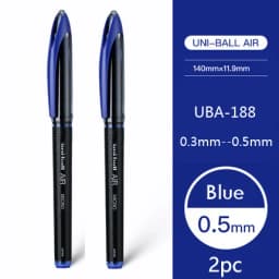 UNI Uni-ball UBA188 Air Roller Ball Pen, 0.5/0.7mm Resin Nib Calligraphy Brush Super Smooth for Handwriting, Signature, Drafting