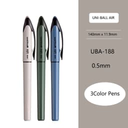 UNI Uni-ball UBA188 Air Roller Ball Pen, 0.5/0.7mm Resin Nib Calligraphy Brush Super Smooth for Handwriting, Signature, Drafting