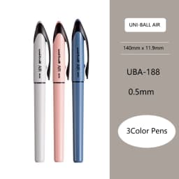 UNI Uni-ball UBA188 Air Roller Ball Pen, 0.5/0.7mm Resin Nib Calligraphy Brush Super Smooth for Handwriting, Signature, Drafting