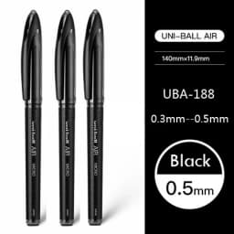 UNI Uni-ball UBA188 Air Roller Ball Pen, 0.5/0.7mm Resin Nib Calligraphy Brush Super Smooth for Handwriting, Signature, Drafting