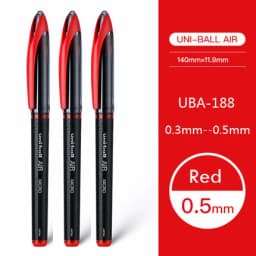 UNI Uni-ball UBA188 Air Roller Ball Pen, 0.5/0.7mm Resin Nib Calligraphy Brush Super Smooth for Handwriting, Signature, Drafting