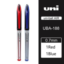 UNI Uni-ball UBA188 Air Roller Ball Pen, 0.5/0.7mm Resin Nib Calligraphy Brush Super Smooth for Handwriting, Signature, Drafting