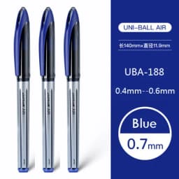 UNI Uni-ball UBA188 Air Roller Ball Pen, 0.5/0.7mm Resin Nib Calligraphy Brush Super Smooth for Handwriting, Signature, Drafting