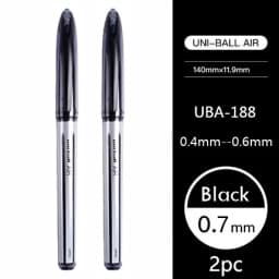 UNI Uni-ball UBA188 Air Roller Ball Pen, 0.5/0.7mm Resin Nib Calligraphy Brush Super Smooth for Handwriting, Signature, Drafting