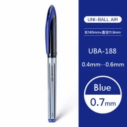 UNI Uni-ball UBA188 Air Roller Ball Pen, 0.5/0.7mm Resin Nib Calligraphy Brush Super Smooth for Handwriting, Signature, Drafting