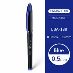 UNI Uni-ball UBA188 Air Roller Ball Pen, 0.5/0.7mm Resin Nib Calligraphy Brush Super Smooth for Handwriting, Signature, Drafting