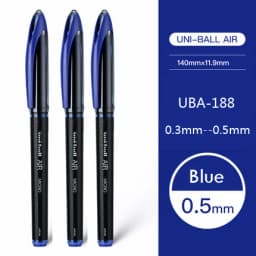 UNI Uni-ball UBA188 Air Roller Ball Pen, 0.5/0.7mm Resin Nib Calligraphy Brush Super Smooth for Handwriting, Signature, Drafting