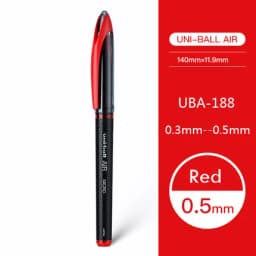 UNI Uni-ball UBA188 Air Roller Ball Pen, 0.5/0.7mm Resin Nib Calligraphy Brush Super Smooth for Handwriting, Signature, Drafting