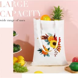 6pcs Sublimation Blank Polyester Tote Bags White Beige -40x30cm for Valentine's Day, DIY Tie-Dye, Souvenirs, and Events