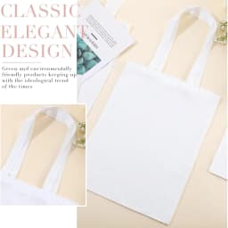 6pcs Sublimation Blank Polyester Tote Bags White Beige -40x30cm for Valentine's Day, DIY Tie-Dye, Souvenirs, and Events