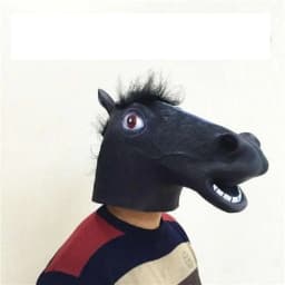 Adult White Horse Mask Girl Dance Horse Head Latex Animal Masks Novelty Halloween Cosplay Costumes Headgear Mascara De Latex