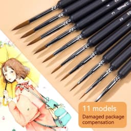 4/5/11pcs Miniature Hook Line Pen Art Painting Brushes Weasel Hair Paint Brush Gouache Watercolor Oil Paint Artists Hand Painted