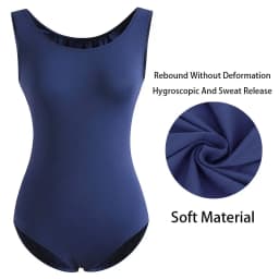Women's Classic Team Basic Sleeveless Ballet Dance Leotards for Adult Gymnastics Dance Tops with Soft Lining Bodysuits