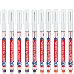 10Pcs/Set 20mm Deep Hole Long Nib Head Markers For Metal Perforating Pen Waterproof Bathroom Woodworking Decoration Pen
