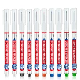 10Pcs/Set 20mm Deep Hole Long Nib Head Markers For Metal Perforating Pen Waterproof Bathroom Woodworking Decoration Pen