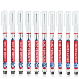 10Pcs/Set 20mm Deep Hole Long Nib Head Markers For Metal Perforating Pen Waterproof Bathroom Woodworking Decoration Pen