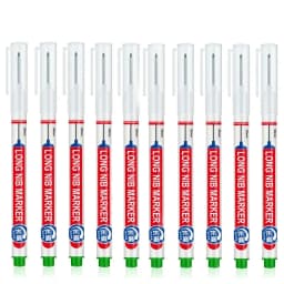 10Pcs/Set 20mm Deep Hole Long Nib Head Markers For Metal Perforating Pen Waterproof Bathroom Woodworking Decoration Pen
