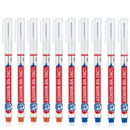 10Pcs/Set 20mm Deep Hole Long Nib Head Markers For Metal Perforating Pen Waterproof Bathroom Woodworking Decoration Pen