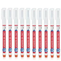 10Pcs/Set 20mm Deep Hole Long Nib Head Markers For Metal Perforating Pen Waterproof Bathroom Woodworking Decoration Pen
