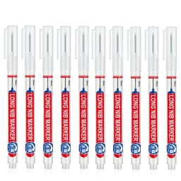 10Pcs/Set 20mm Deep Hole Long Nib Head Markers For Metal Perforating Pen Waterproof Bathroom Woodworking Decoration Pen