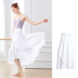 Chiffon Ballet Tutu Dance Skirt Dance Skate Wrap Scarf Ballerina Lyrical Long Ballet Skirt Gymnastics Ballet Dance Dress Women
