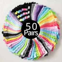 10/20/30/50/100Pairs Heart Print Socks Valentine's Day Candy Colored Ankle Socks Women's Stockings & Hosiery