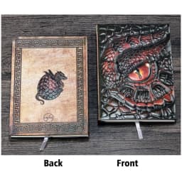 A5 Notebook,Dragon Embossed Retro Hardcover Leather Cover,100 Sheets/Book,Horizontal Line Inside Office Learning Diary QP-04