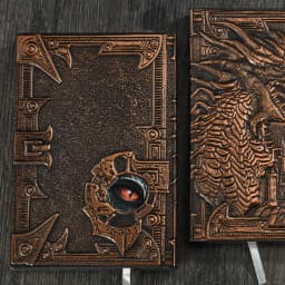 A5 Notebook,Dragon Embossed Retro Hardcover Leather Cover,100 Sheets/Book,Horizontal Line Inside Office Learning Diary QP-04