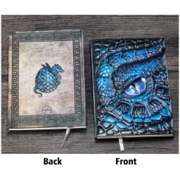A5 Notebook,Dragon Embossed Retro Hardcover Leather Cover,100 Sheets/Book,Horizontal Line Inside Office Learning Diary QP-04