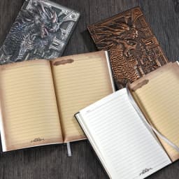 A5 Notebook,Dragon Embossed Retro Hardcover Leather Cover,100 Sheets/Book,Horizontal Line Inside Office Learning Diary QP-04